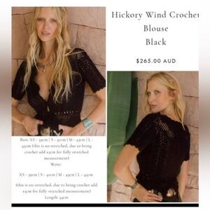 Hickory winds black crochet top